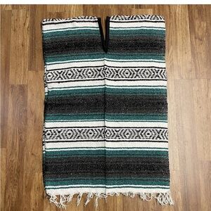 Mexican Falsa Blanket PONCHO Vest Deadhead / Hippie / Easy Rider / Camping